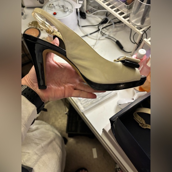 Anne Klein Black Slingback Heels - Picture 2 of 7